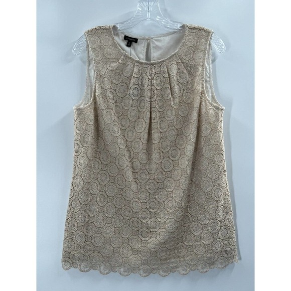 Talbots Tops - Talbots Women’s Sleeveless Lined Gold Lame’ Blouse Size 8 New With Tags​